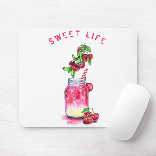 Cherry Juice Cool Drink Frucht Maus Pad Mousepad (Mit Mouse)