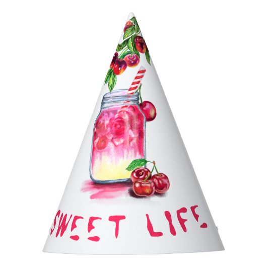 Cherry Juice Cool Drink Frucht Party Hat Partyhütchen (Vorderseite)