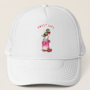 Cherry Juice Cool Drink Frucht Party Trucker Hat Truckerkappe