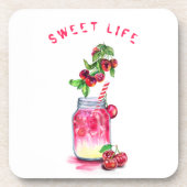 Cherry Juice Cool Drink Frucht Untersetzer (Vorderseite)