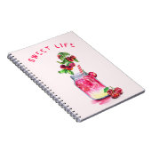 Cherry Juice Cool Drink Fruit Notebook Notizblock (Rechte Seite)