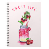 Cherry Juice Cool Drink Fruit Notebook Notizblock (Vorderseite)