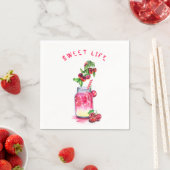 Cherry Juice Cool Drink Party Napkins Custom Text Serviette (Beispiel)