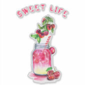 Cherry Juice Cool Drink Summer Fruit Party Sticker (Vorderseite)