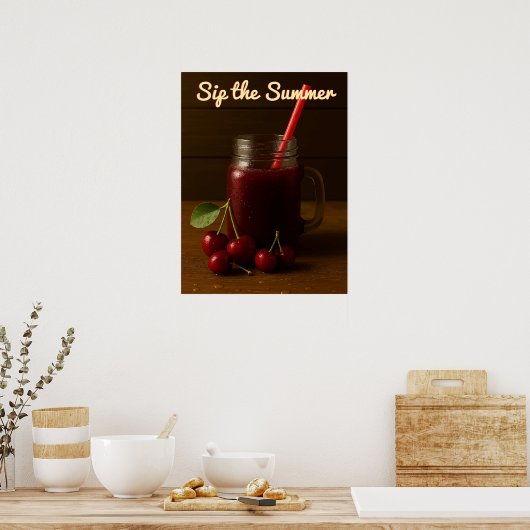 Cherry Juice Delight - Im Sommer Poster (Küche)