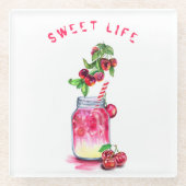 Cherry Juice Drink Glass Untersetzer oder Text (Vorderseite)