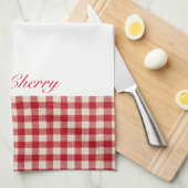 Cherry kariert Kitchen Handtücher (Viertel Falte)