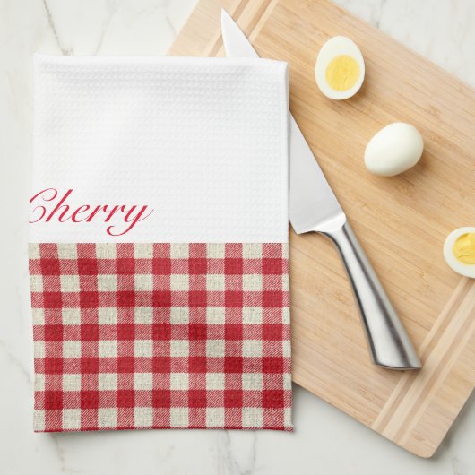 Cherry kariert Kitchen Handtücher (Viertel Falte)