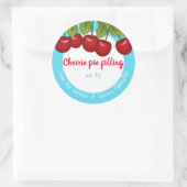 Cherry Kirschen Kuchen Konservenkonserven Etikett Runder Aufkleber (Tasche)