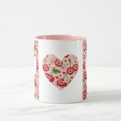 Cherry Kiss Heart Mug Tasse (Zentrum)