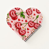 Cherry Kiss Heart Notebook Notizblock (Rückseite)