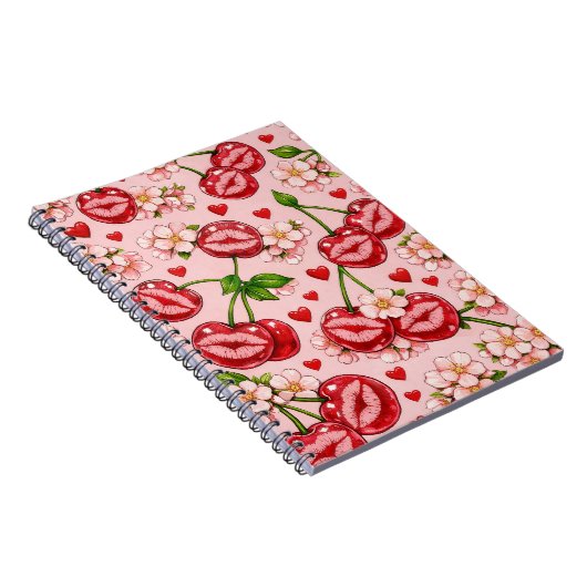 Cherry Kiss Notebook Notizblock (Rechte Seite)