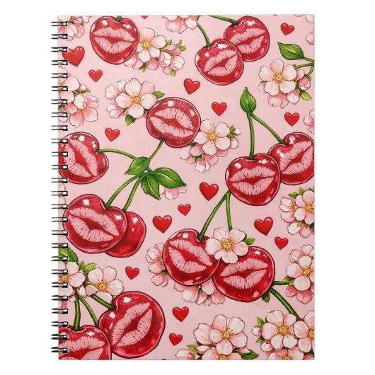 Cherry Kiss Notebook Notizblock (Vorderseite)