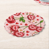 Cherry Kiss Paper Coaster Untersetzer (angewinkelt)
