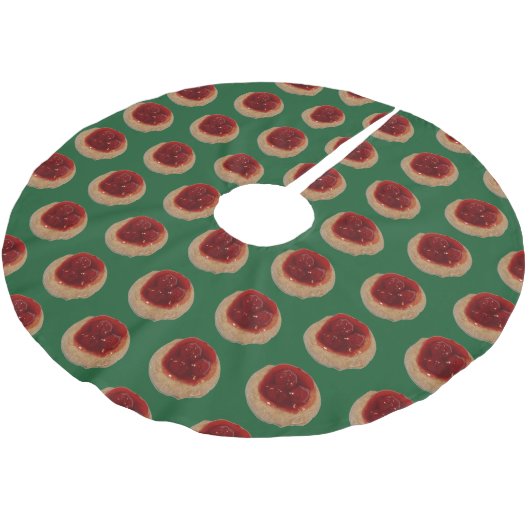 Cherry Kolache Baum Rock Polyester Weihnachtsbaumdecke (Schrägansicht)