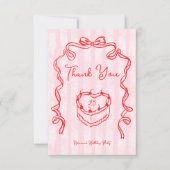 Cherry Kuchen rosa Coquette Bugday Party Dankeskarte (Vorderseite)