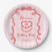 Cherry Kuchen rosa Coquette Bugday Party Pappteller (Vorderseite)