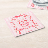 Cherry Kuchen rosa Kokette Bugattage Geburtstagspa Rechteckiger Pappuntersetzer (angewinkelt)