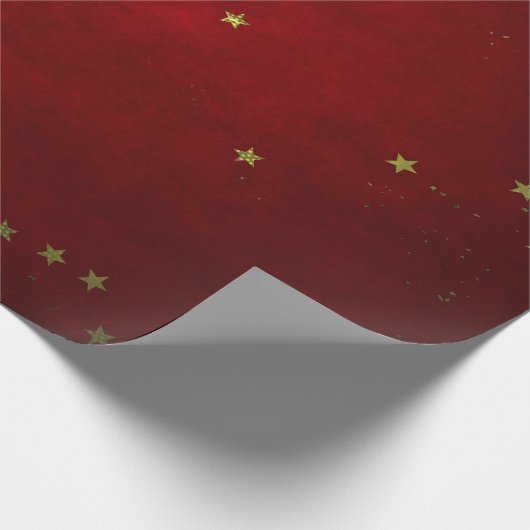 Cherry Lacquer Golden Star  Geschenkpapier (Ecke)