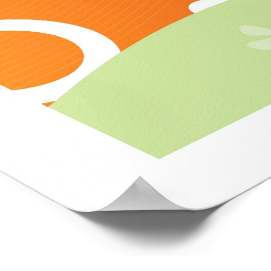 Cherry Landscape - Retro-Modernes Abstraktes Poste Poster (Ecke)