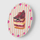 Cherry Layer Cake Wall Clock Große Wanduhr (Winkel)