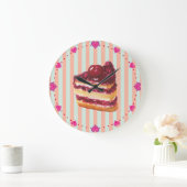Cherry Layer Cake Wall Clock Große Wanduhr (Zuhause)