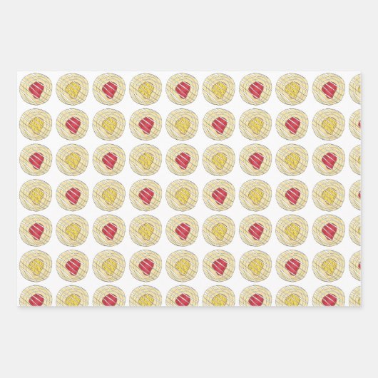 Cherry Lemon Danish Pastry Breakfast Konditorei Geschenkpapier Set (Vorderseite)