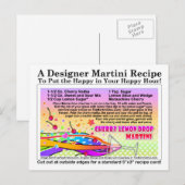 Cherry Lemon Drop Martini Rezept Postkarte (Vorne/Hinten)