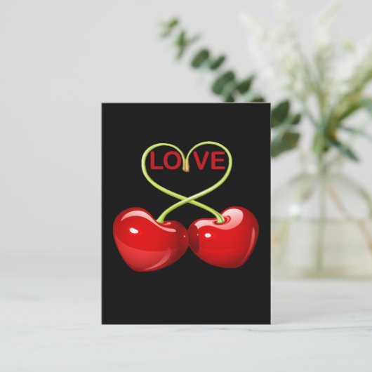 CHERRY LIEBE HEARTS POSTKARTE (Stehend Vorderseite)