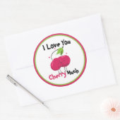 Cherry Liebe Pucker Runder Aufkleber (Umschlag)