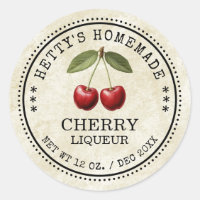 Cherry Likör Aufkleber für Ihre hausgemachten Reze