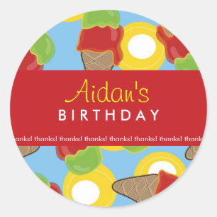 Cherry & Limon Ice Cream Geburtstagsparty Stickers