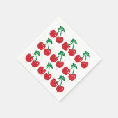 Cherry Linocut Block Print Design Cocktail Napkins Serviette (Ecke)