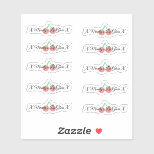 Cherry Lip Gloss Packing Logo-Aufkleber Aufkleber (Blatt)