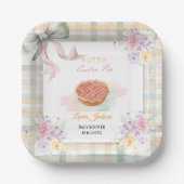 Cherry Little Süsse Pie Pastel Gingham Baby Dusche Pappteller (Vorderseite)