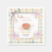 Cherry Little Süsse Pie Pastel Gingham Baby Dusche Serviette (Vorderseite)