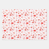 Cherry Love Letters Valentines Hearts Bows Geschenkpapier Set (Vorderseite 2)