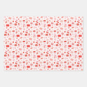 Cherry Love Letters Valentines Hearts Bows Geschenkpapier Set (Vorderseite 2)