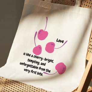 Cherry Love – Pop Art Kirschen - Valentinstag Tragetasche