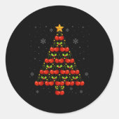 Cherry Lover Christmas Tree Lights Santa Hat Cherr Runder Aufkleber (Vorderseite)