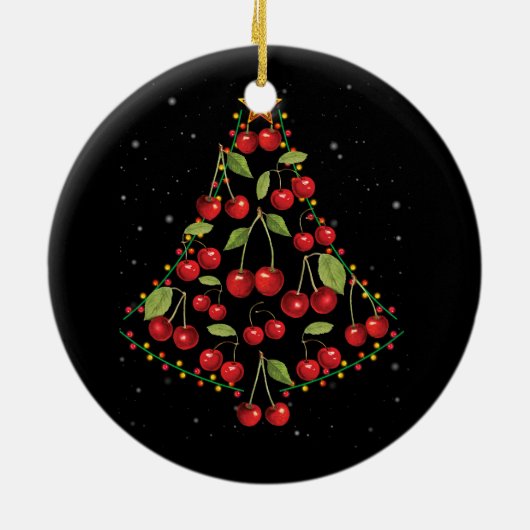 Cherry Lover Christmas Tree Lights Weihnachtsmannm Keramik Ornament (Hinten)