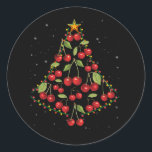 Cherry Lover Christmas Tree Lights Weihnachtsmannm Runder Aufkleber<br><div class="desc">Probieren Sie die Süßigkeiten der Natur mit diesem Kirschoutfit. Jede Sekunde mit diesem niedlichen Kirschoutfit verzieren. Bist du Kirschliebhaber?</div>