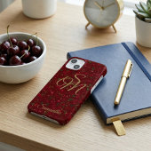Cherry Luxe mit Name und Monogramm Case-Mate iPhone Hülle