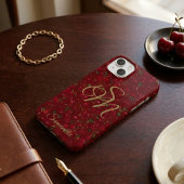 Cherry Luxe mit Name und Monogramm Case-Mate iPhone Hülle