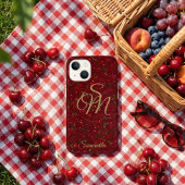 Cherry Luxe mit Name und Monogramm Case-Mate iPhone Hülle