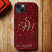 Cherry Luxe mit Name und Monogramm Case-Mate iPhone Hülle