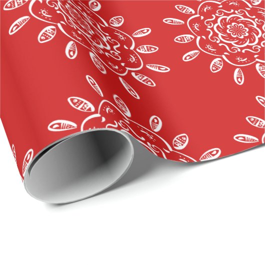 Cherry Mandala Geschenkpapier (Rolleneckpunkt)