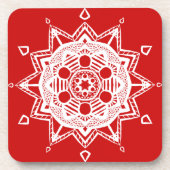 Cherry Mandala Getränkeuntersetzer (Vorderseite)