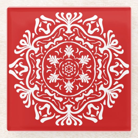 Cherry Mandala Glasuntersetzer (Vorderseite)