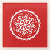 Cherry Mandala Glasuntersetzer (Vorderseite)